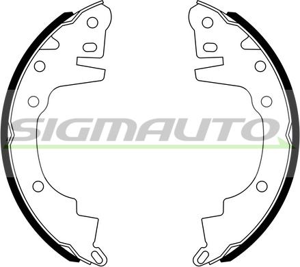 SIGMAUTO SFA814 - Комплект тормозных колодок, барабанные autospares.lv