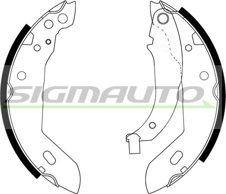 SIGMAUTO SFA381 - Комплект тормозных колодок, барабанные autospares.lv