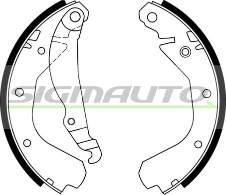 SIGMAUTO SFA350 - Комплект тормозных колодок, барабанные autospares.lv