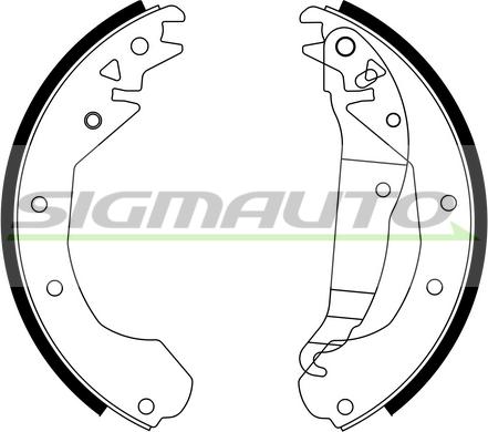 SIGMAUTO SFA351 - Комплект тормозных колодок, барабанные autospares.lv