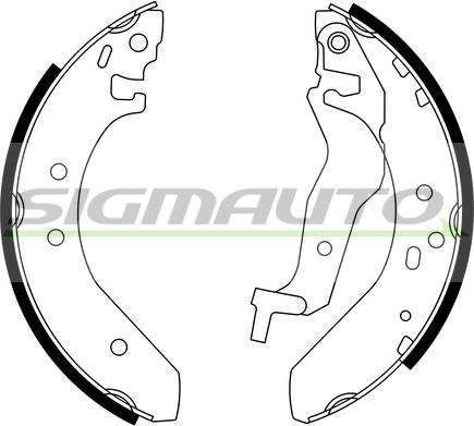 SIGMAUTO SFA705 - Комплект тормозных колодок, барабанные autospares.lv