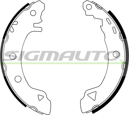 SIGMAUTO SFA006 - Комплект тормозных колодок, барабанные autospares.lv