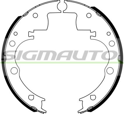 SIGMAUTO SFA166 - Комплект тормозных колодок, барабанные autospares.lv