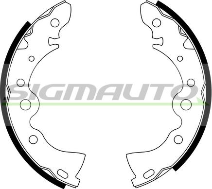 SIGMAUTO SFA843 - Комплект тормозных колодок, барабанные autospares.lv