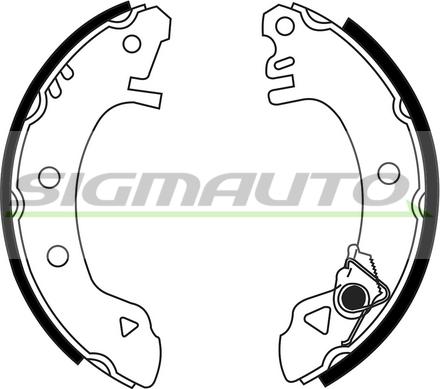 SIGMAUTO SFA214 - Комплект тормозных колодок, барабанные autospares.lv