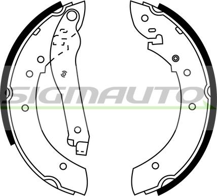 SIGMAUTO SFA380 - Комплект тормозных колодок, барабанные autospares.lv