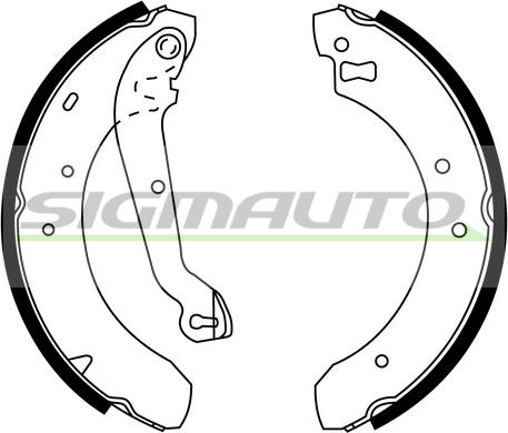 SIGMAUTO SFA222 - Комплект тормозных колодок, барабанные autospares.lv