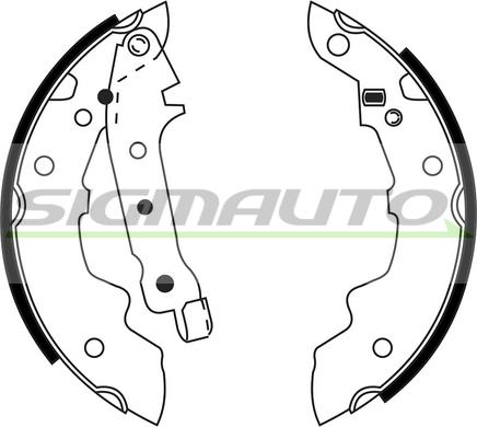 SIGMAUTO SFA412 - Комплект тормозных колодок, барабанные autospares.lv