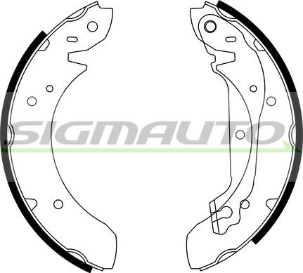 SIGMAUTO SFA195 - Комплект тормозных колодок, барабанные autospares.lv