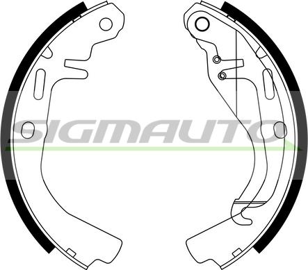 SIGMAUTO SFA348 - Комплект тормозных колодок, барабанные autospares.lv