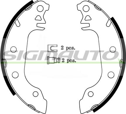 SIGMAUTO SFA191 - Комплект тормозных колодок, барабанные autospares.lv