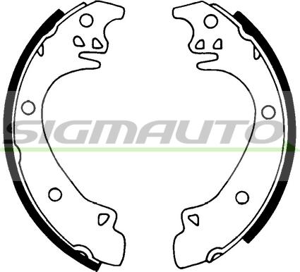 SIGMAUTO SFA444 - Комплект тормозных колодок, барабанные autospares.lv