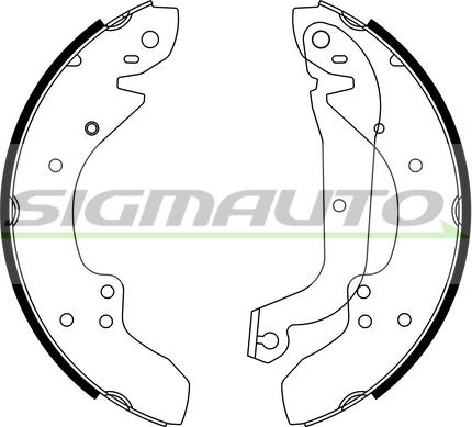 SIGMAUTO SFA210 - Комплект тормозных колодок, барабанные autospares.lv