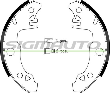 SIGMAUTO SFA413 - Комплект тормозных колодок, барабанные autospares.lv