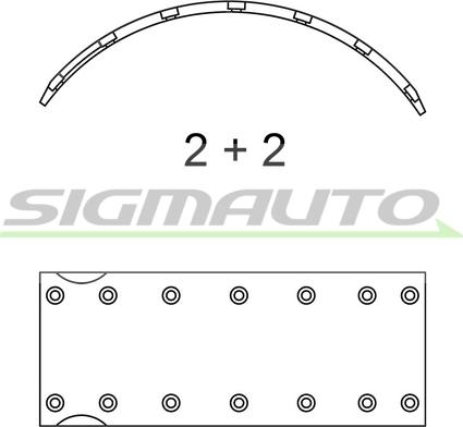 SIGMAUTO SFA994 - Комплект тормозных колодок, барабанные autospares.lv