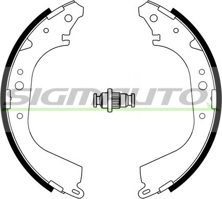 SIGMAUTO SFA937A - Комплект тормозных колодок, барабанные autospares.lv