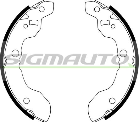 SIGMAUTO SFA921 - Комплект тормозных колодок, барабанные autospares.lv