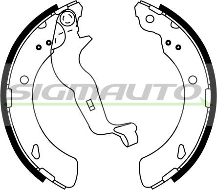 SIGMAUTO SFA922 - Комплект тормозных колодок, барабанные autospares.lv