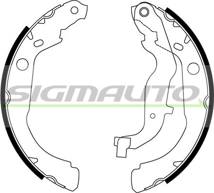 SIGMAUTO SFA447 - Комплект тормозных колодок, барабанные autospares.lv