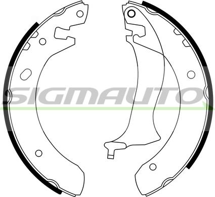 SIGMAUTO SFA436 - Комплект тормозных колодок, барабанные autospares.lv