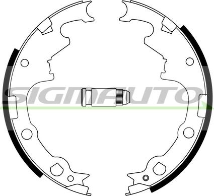 SIGMAUTO SFA424 - Комплект тормозных колодок, барабанные autospares.lv