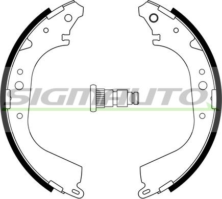 SIGMAUTO SFA555A - Комплект тормозных колодок, барабанные autospares.lv