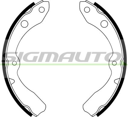 SIGMAUTO SFA668 - Комплект тормозных колодок, барабанные autospares.lv