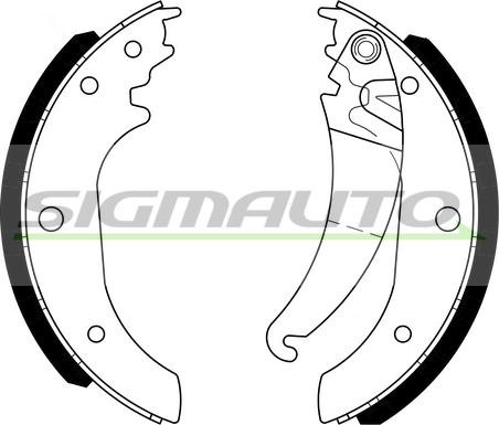 SIGMAUTO SFA190 - Комплект тормозных колодок, барабанные autospares.lv