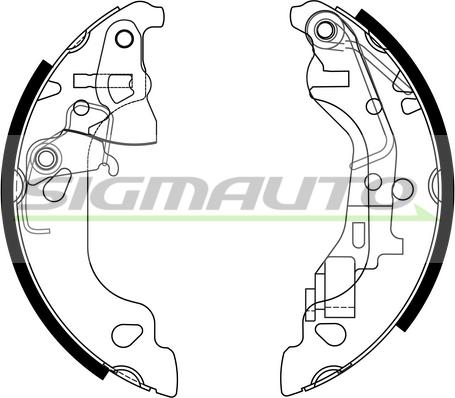 SIGMAUTO SFA158 - Комплект тормозных колодок, барабанные autospares.lv