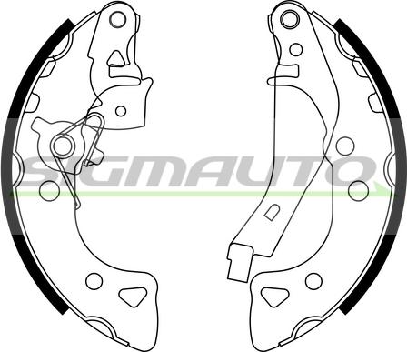 SIGMAUTO SFA103-2 - Комплект тормозных колодок, барабанные autospares.lv