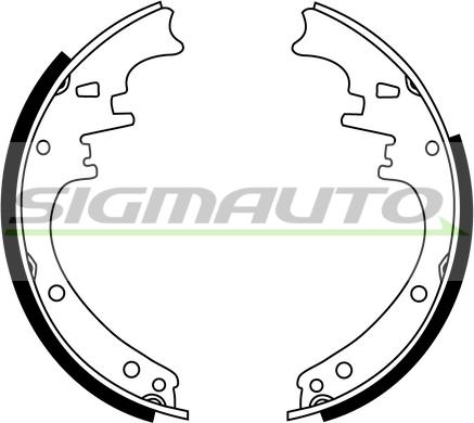 SIGMAUTO SFA421 - Комплект тормозных колодок, барабанные autospares.lv