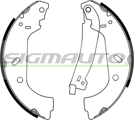 SIGMAUTO 2177-2 - Комплект тормозных колодок, барабанные autospares.lv