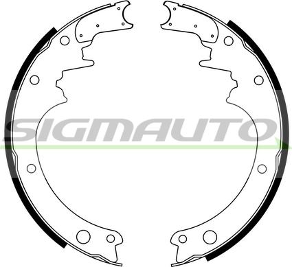 SIGMAUTO 2850 - Комплект тормозных колодок, барабанные autospares.lv