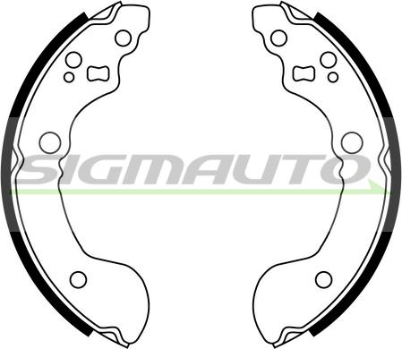 SIGMAUTO 2860 - Комплект тормозных колодок, барабанные autospares.lv