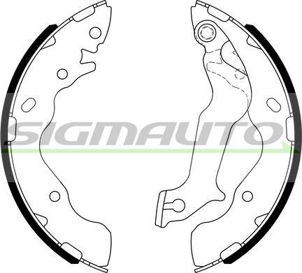 SIGMAUTO SFA809 - Комплект тормозных колодок, барабанные autospares.lv