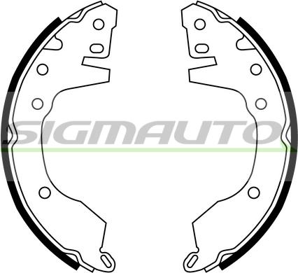 SIGMAUTO SFA820 - Комплект тормозных колодок, барабанные autospares.lv