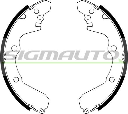 SIGMAUTO SFA822 - Комплект тормозных колодок, барабанные autospares.lv