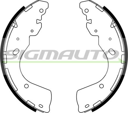 SIGMAUTO SFA877 - Комплект тормозных колодок, барабанные autospares.lv