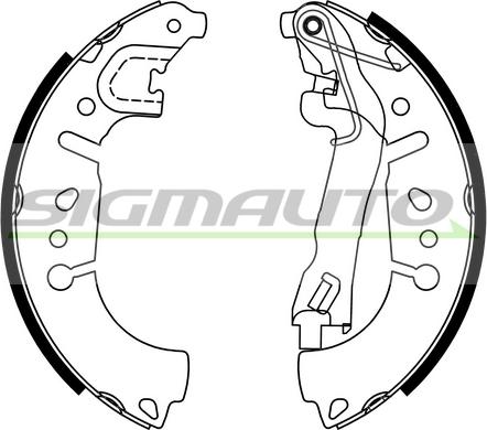 SIGMAUTO SFA292 - Комплект тормозных колодок, барабанные autospares.lv