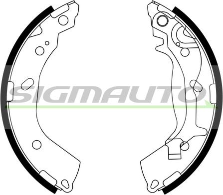 SIGMAUTO SFA745 - Комплект тормозных колодок, барабанные autospares.lv