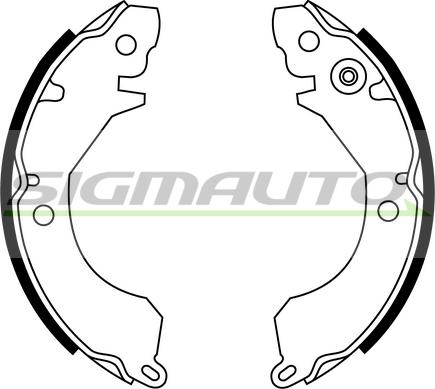 SIGMAUTO SFA730 - Комплект тормозных колодок, барабанные autospares.lv