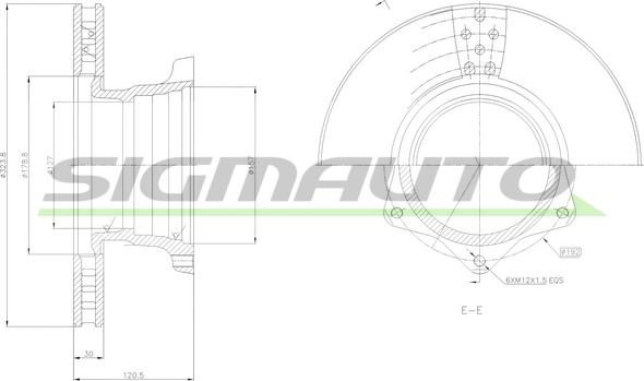 SIGMAUTO DB0165V - Тормозной диск autospares.lv