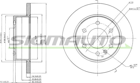 SIGMAUTO DB0311S - Тормозной диск autospares.lv