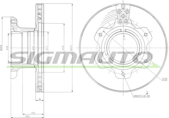 SIGMAUTO DB0209V - Тормозной диск autospares.lv