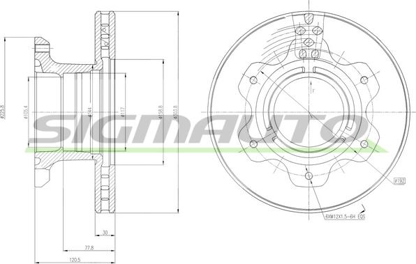 SIGMAUTO DB0208V - Тормозной диск autospares.lv