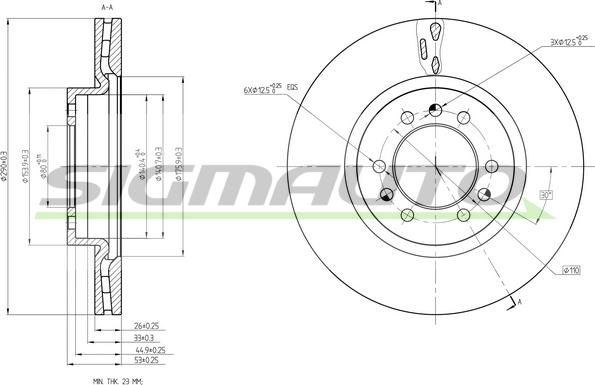 SIGMAUTO DB0235V - Тормозной диск autospares.lv