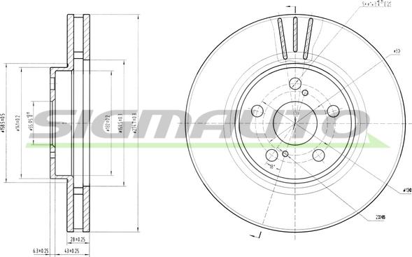 SIGMAUTO DBA957V - Тормозной диск autospares.lv