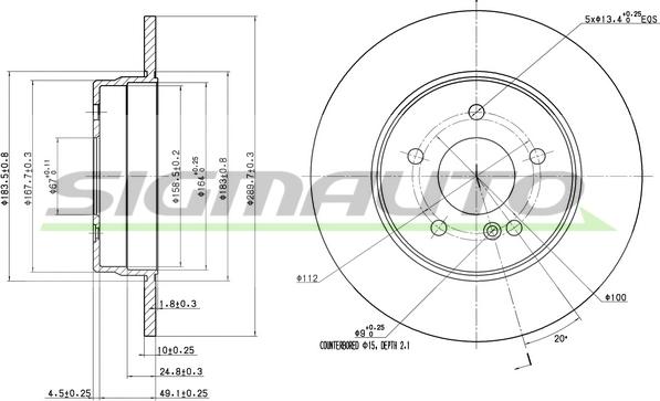 SIGMAUTO DBA963S - Тормозной диск autospares.lv