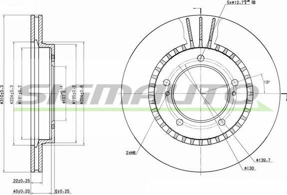 SIGMAUTO DBA979V - Тормозной диск autospares.lv