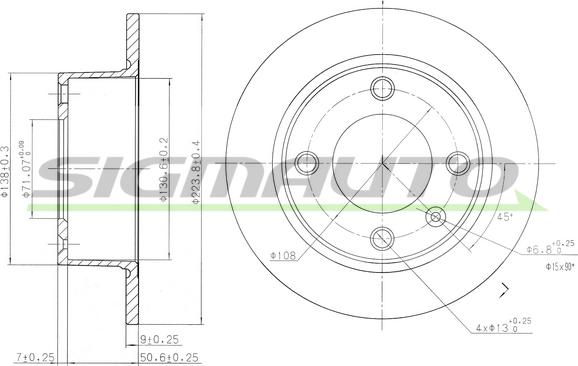 SIGMAUTO DBA490S - Тормозной диск autospares.lv